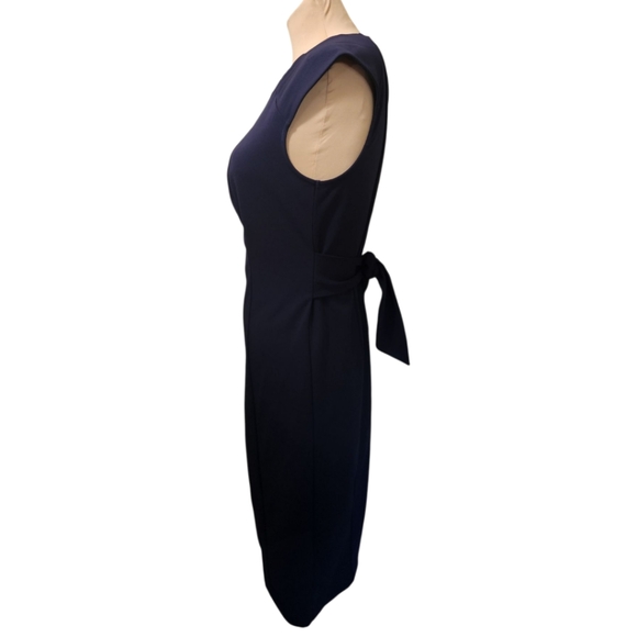NEW YORK & CO. Navy Blue Cap Sleeve Sheath Dress - Size M - Picture 6 of 11
